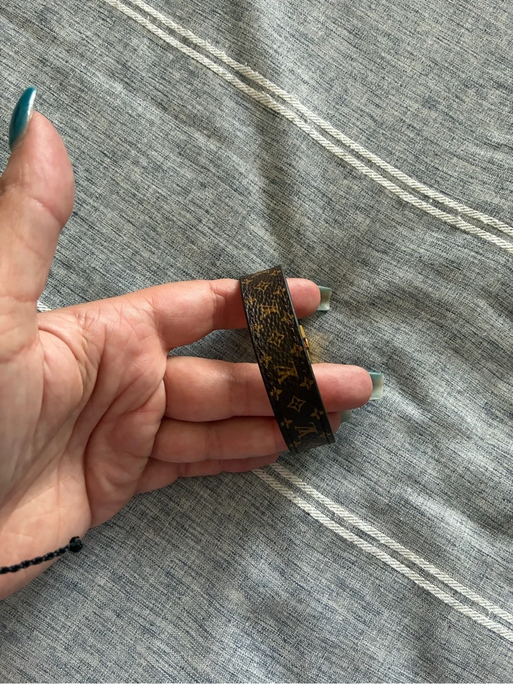 Louis Vuitton Monogram Bracelet with Gold S-lock